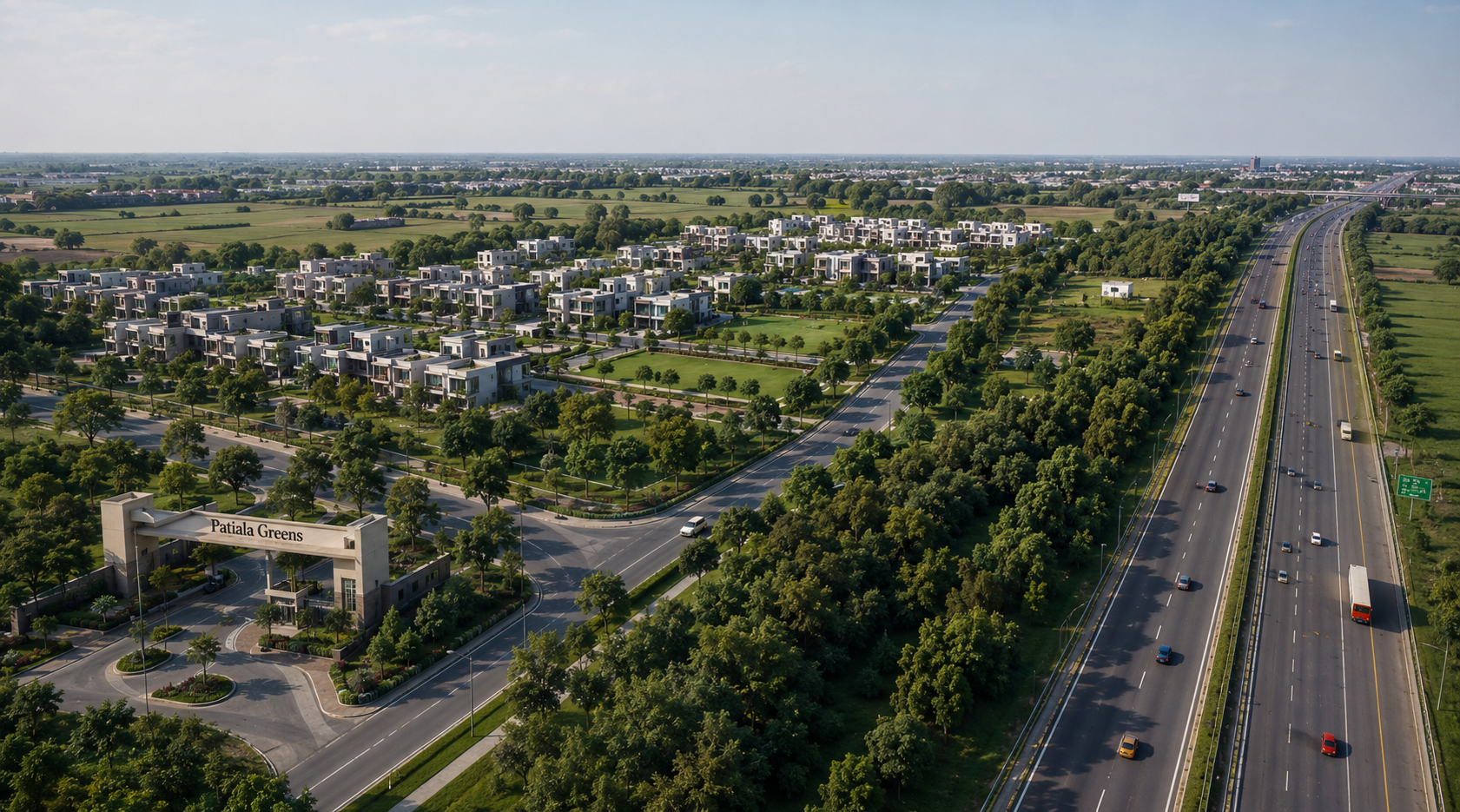 National Highway connectivity at Patiala Greens, near Patiala-Sangrur Bypass Road
