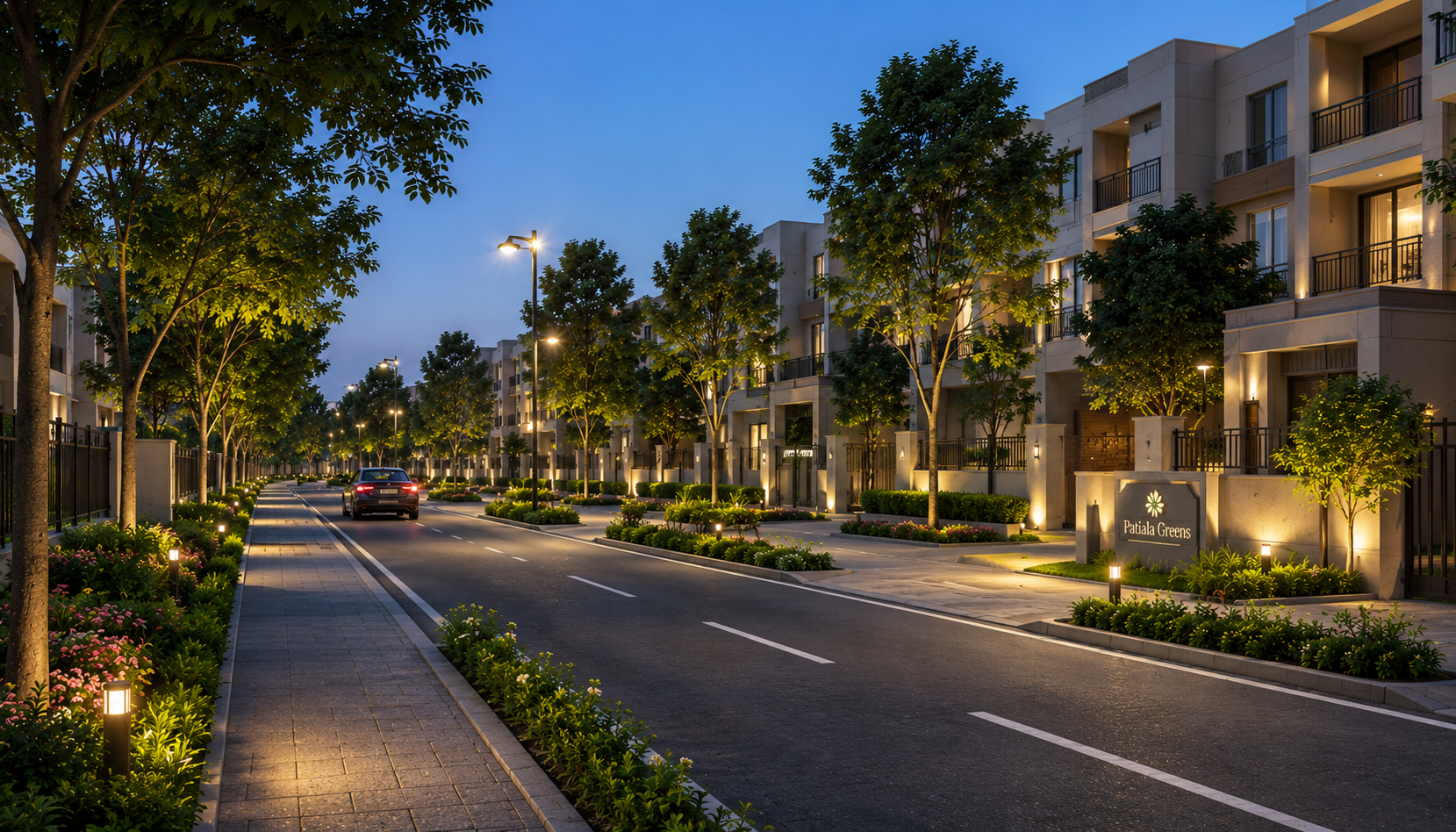 Continuous street lighting at Patiala Greens